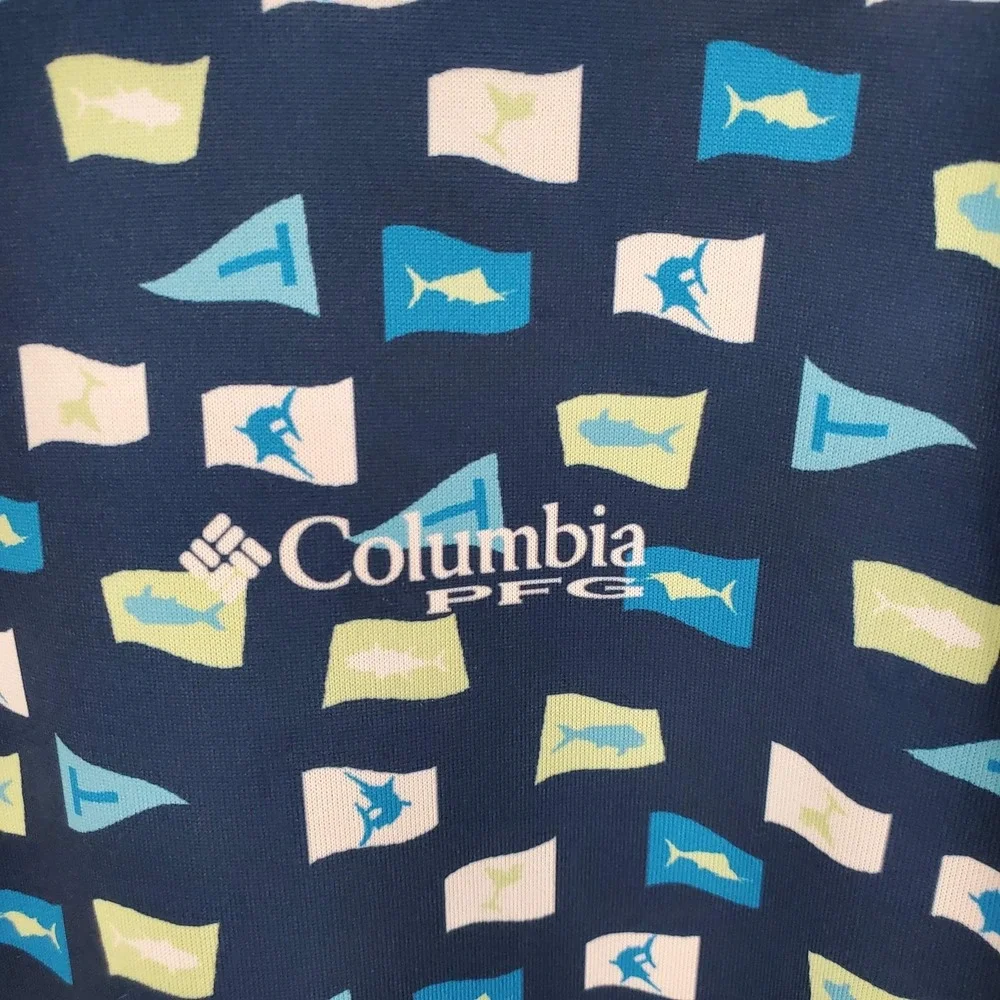 Columbia Mens Performance Fishing Gear Omni Shade Fish Polo Shirt Medium